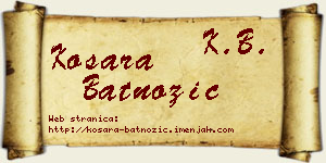 Kosara Batnožić vizit kartica